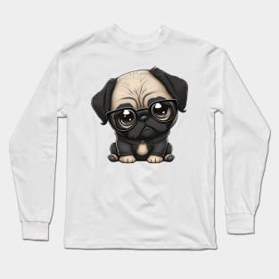 Sweet cute Cartoon Pug Long Sleeve T-Shirt